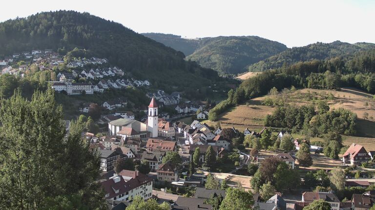 Dieses Bild zeigt eine Webcam-Aufnahme von Ottenhöfen, aufgenommen am Freitag, den 14.08.2026 um 08:30 Uhr