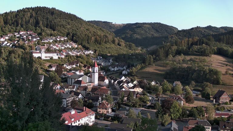 Dieses Bild zeigt eine Webcam-Aufnahme von Ottenhöfen, aufgenommen am Freitag, den 14.08.2026 um 19:30 Uhr