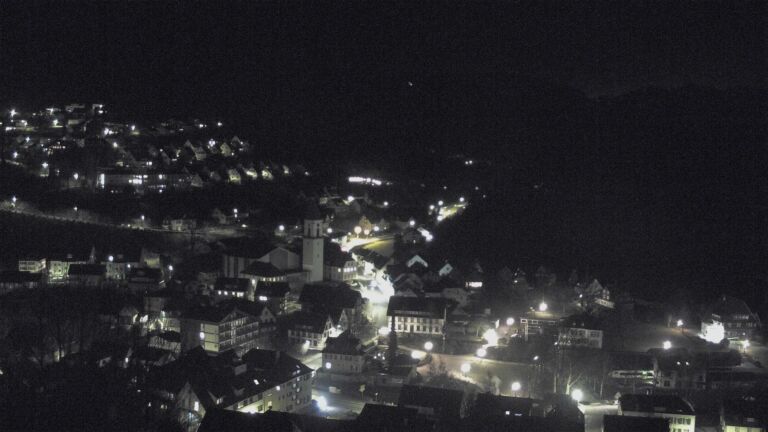 Dieses Bild zeigt eine Webcam-Aufnahme von Ottenhöfen, aufgenommen am Sonntag, den 08.02.2026 um 23:00 Uhr