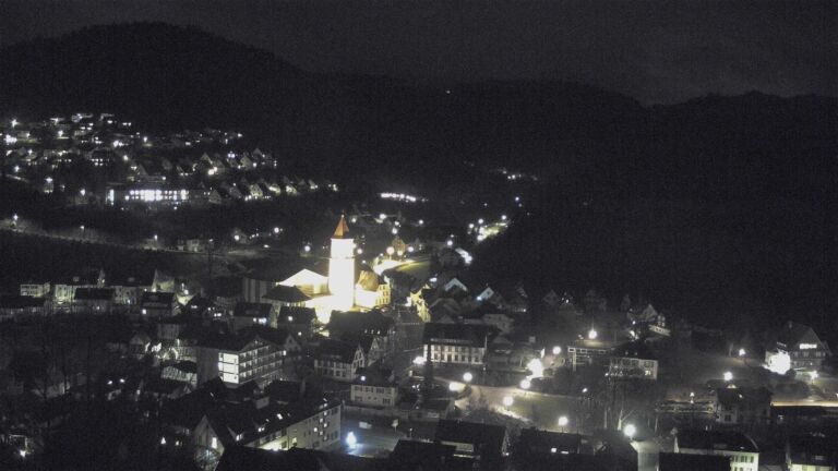 Dieses Bild zeigt eine Webcam-Aufnahme von Ottenhöfen, aufgenommen am Montag, den 26.01.2026 um 21:00 Uhr