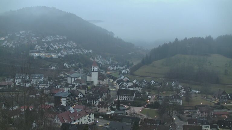 Dieses Bild zeigt eine Webcam-Aufnahme von Ottenhöfen, aufgenommen am Sonntag, den 01.02.2026 um 07:40 Uhr