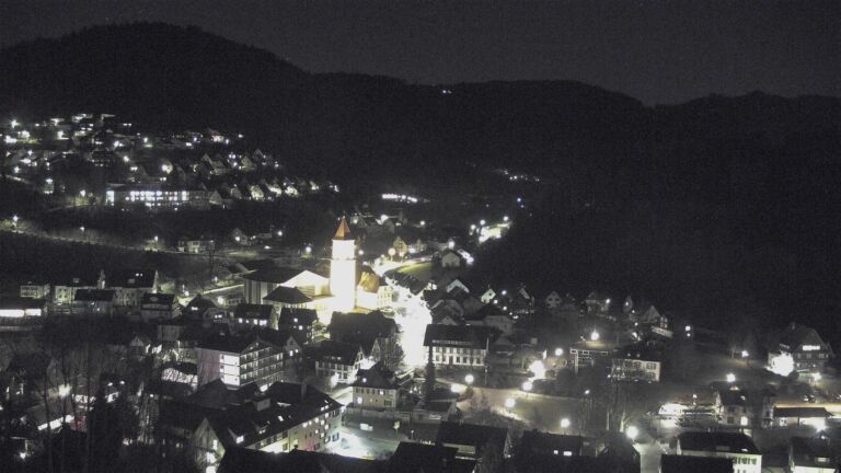 Dieses Bild zeigt eine Webcam-Aufnahme von Ottenhöfen, aufgenommen am Dienstag, den 03.02.2026 um 19:50 Uhr