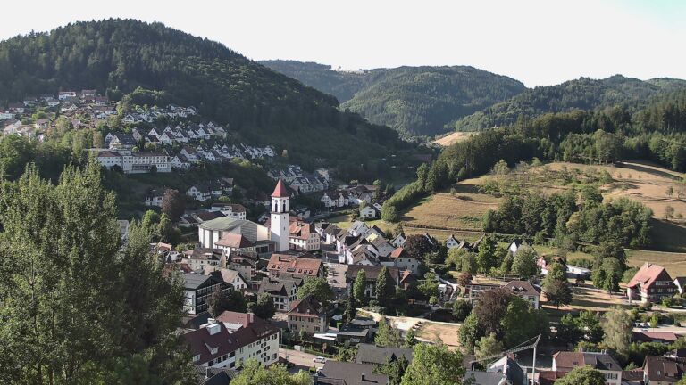 Dieses Bild zeigt eine Webcam-Aufnahme von Ottenhöfen, aufgenommen am Freitag, den 07.08.2026 um 08:50 Uhr