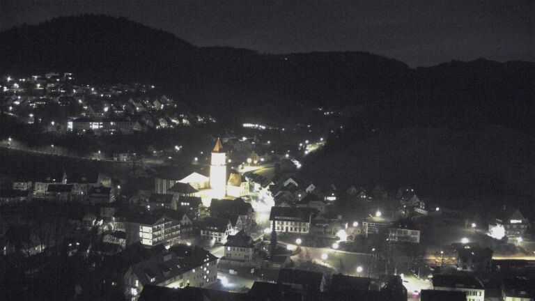 Dieses Bild zeigt eine Webcam-Aufnahme von Ottenhöfen, aufgenommen am Mittwoch, den 25.02.2026 um 22:00 Uhr