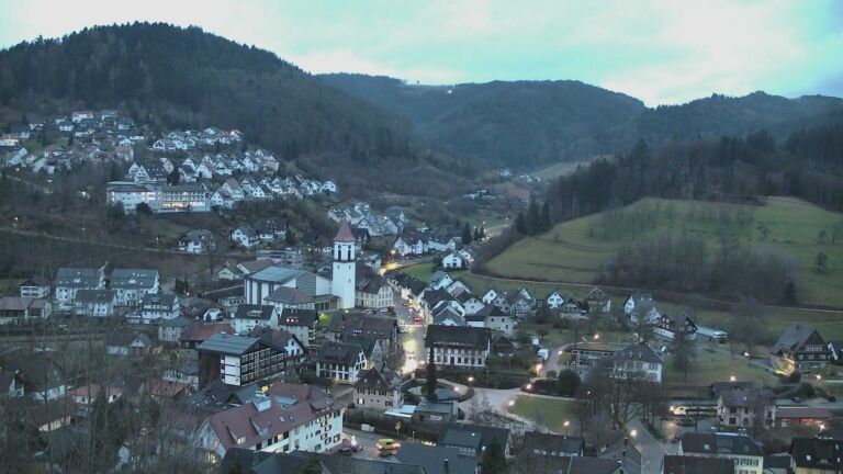 Dieses Bild zeigt eine Webcam-Aufnahme von Ottenhöfen, aufgenommen am Samstag, den 14.02.2026 um 07:20 Uhr