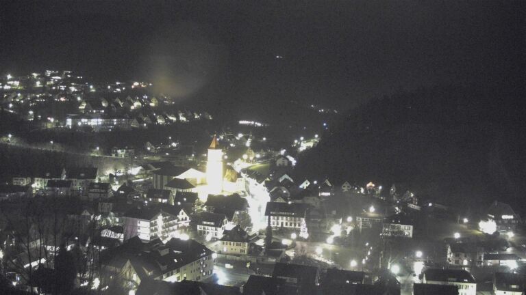 Dieses Bild zeigt eine Webcam-Aufnahme von Ottenhöfen, aufgenommen am Freitag, den 09.01.2026 um 20:00 Uhr