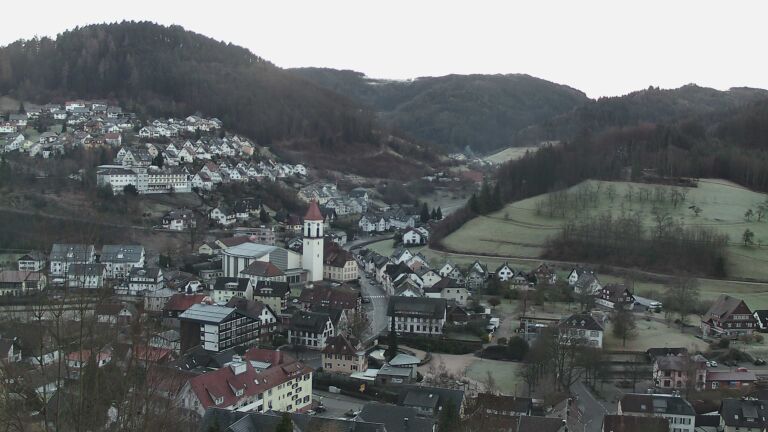 Dieses Bild zeigt eine Webcam-Aufnahme von Ottenhöfen, aufgenommen am Dienstag, den 27.01.2026 um 08:30 Uhr