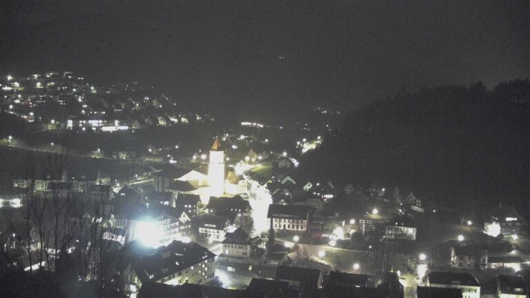 Dieses Bild zeigt eine Webcam-Aufnahme von Ottenhöfen, aufgenommen am Freitag, den 20.02.2026 um 19:00 Uhr