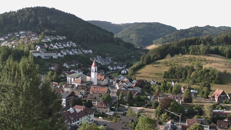 Dieses Bild zeigt eine Webcam-Aufnahme von Ottenhöfen, aufgenommen am Dienstag, den 04.08.2026 um 07:50 Uhr