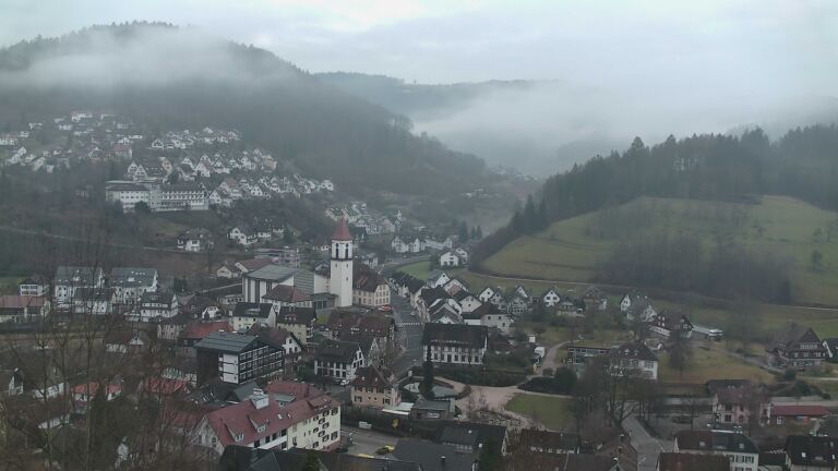 Dieses Bild zeigt eine Webcam-Aufnahme von Ottenhöfen, aufgenommen am Sonntag, den 01.02.2026 um 08:00 Uhr