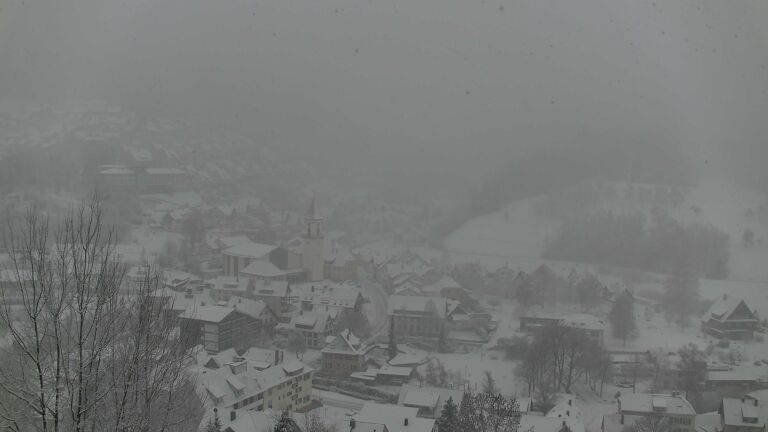 Dieses Bild zeigt eine Webcam-Aufnahme von Ottenhöfen, aufgenommen am Samstag, den 10.01.2026 um 16:10 Uhr