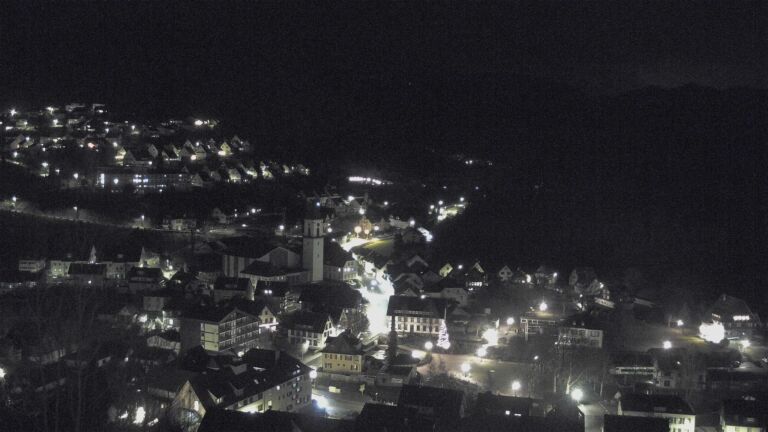 Dieses Bild zeigt eine Webcam-Aufnahme von Ottenhöfen, aufgenommen am Freitag, den 09.01.2026 um 23:30 Uhr