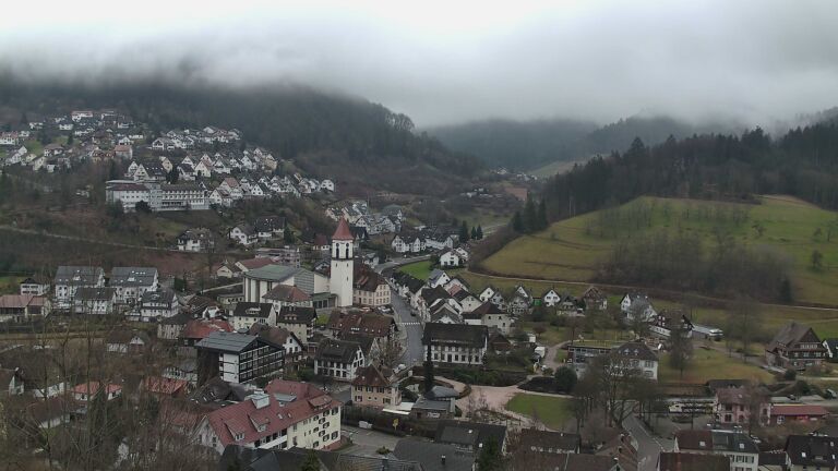 Dieses Bild zeigt eine Webcam-Aufnahme von Ottenhöfen, aufgenommen am Samstag, den 14.02.2026 um 16:20 Uhr