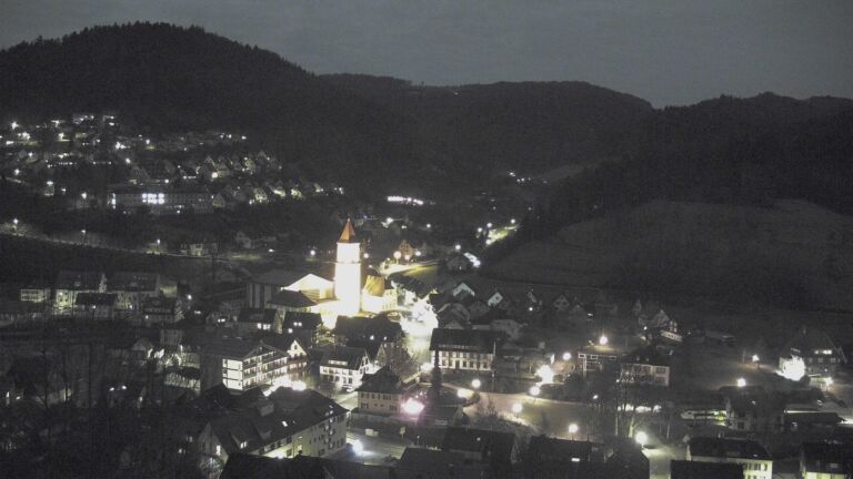 Dieses Bild zeigt eine Webcam-Aufnahme von Ottenhöfen, aufgenommen am Samstag, den 31.01.2026 um 22:30 Uhr