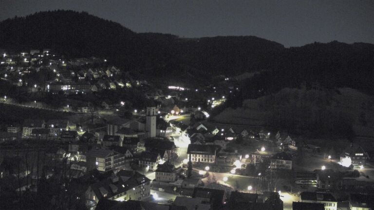 Dieses Bild zeigt eine Webcam-Aufnahme von Ottenhöfen, aufgenommen am Sonntag, den 01.03.2026 um 23:00 Uhr