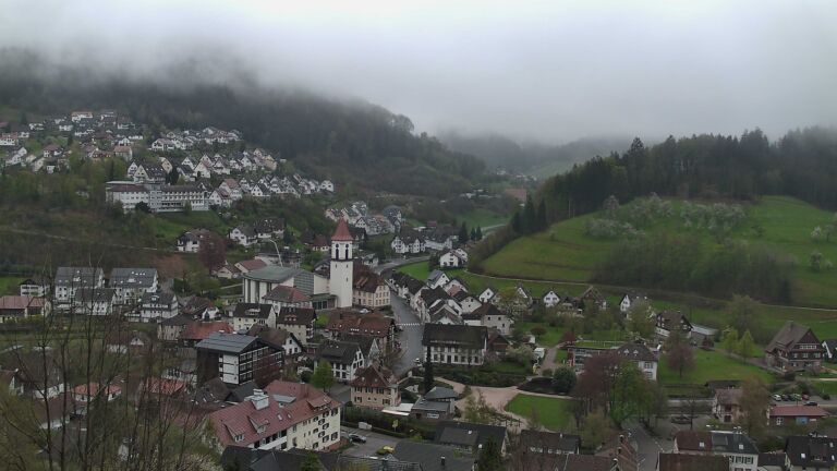 Dieses Bild zeigt eine Webcam-Aufnahme von Ottenhöfen, aufgenommen am Montag, den 13.04.2026 um 09:50 Uhr