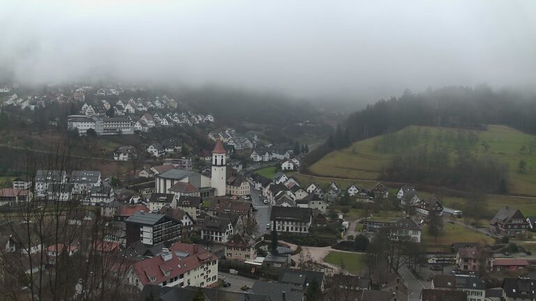 Dieses Bild zeigt eine Webcam-Aufnahme von Ottenhöfen, aufgenommen am Samstag, den 14.02.2026 um 13:10 Uhr