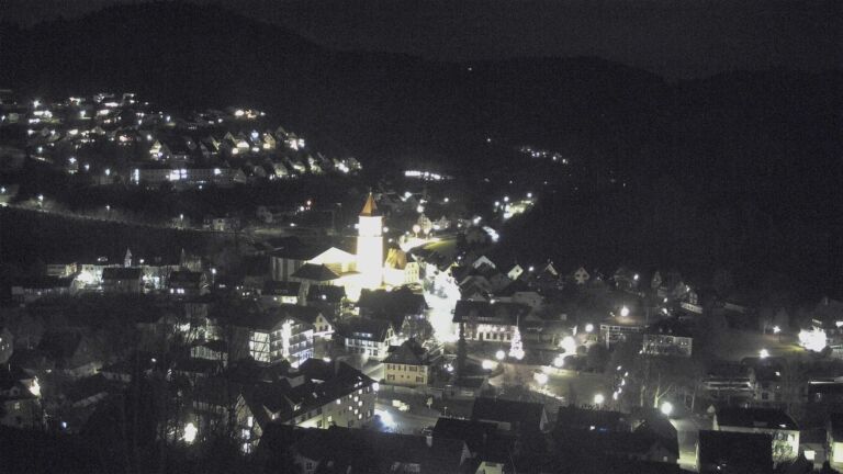 Dieses Bild zeigt eine Webcam-Aufnahme von Ottenhöfen, aufgenommen am Freitag, den 19.12.2025 um 22:30 Uhr