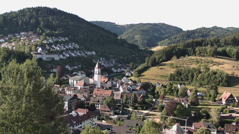 Dieses Bild zeigt eine Webcam-Aufnahme von Ottenhöfen, aufgenommen am Montag, den 13.07.2026 um 07:50 Uhr