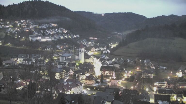 Dieses Bild zeigt eine Webcam-Aufnahme von Ottenhöfen, aufgenommen am Samstag, den 20.12.2025 um 07:40 Uhr