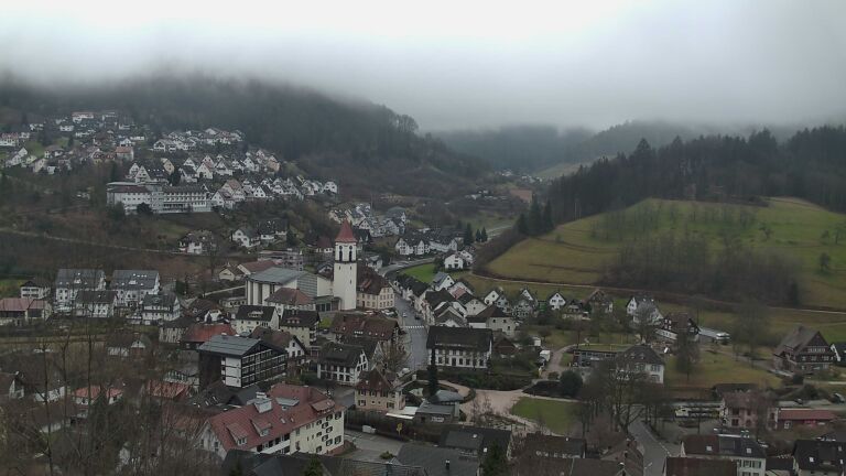 Dieses Bild zeigt eine Webcam-Aufnahme von Ottenhöfen, aufgenommen am Samstag, den 14.02.2026 um 16:00 Uhr