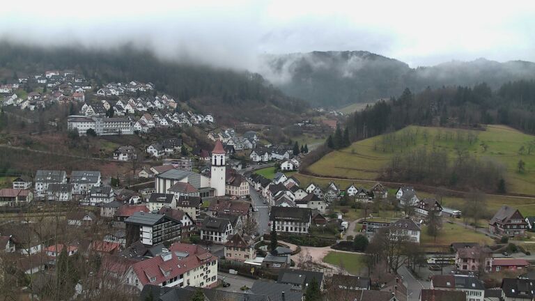 Dieses Bild zeigt eine Webcam-Aufnahme von Ottenhöfen, aufgenommen am Samstag, den 14.02.2026 um 08:10 Uhr