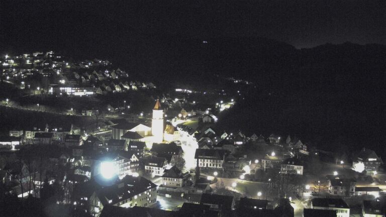 Dieses Bild zeigt eine Webcam-Aufnahme von Ottenhöfen, aufgenommen am Montag, den 16.02.2026 um 19:00 Uhr