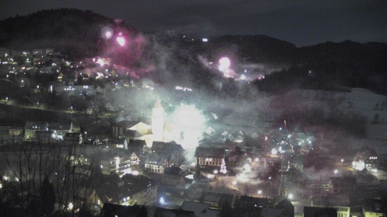 Dieses Bild zeigt eine Webcam-Aufnahme von Ottenhöfen, aufgenommen am Donnerstag, den 01.01.2026 um 00:00 Uhr