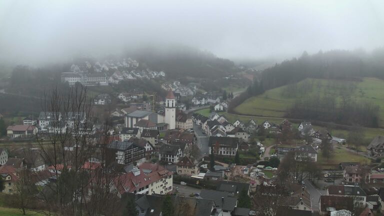 Dieses Bild zeigt eine Webcam-Aufnahme von Ottenhöfen, aufgenommen am Sonntag, den 14.12.2025 um 09:40 Uhr