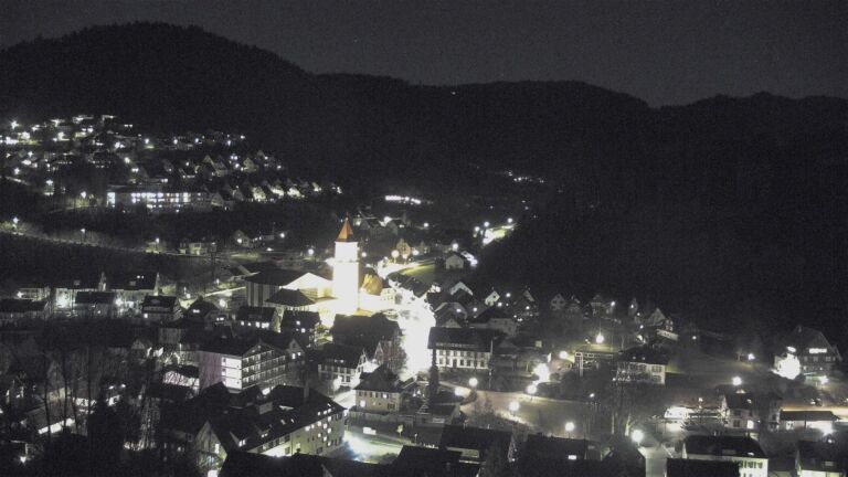 Dieses Bild zeigt eine Webcam-Aufnahme von Ottenhöfen, aufgenommen am Dienstag, den 03.02.2026 um 20:10 Uhr