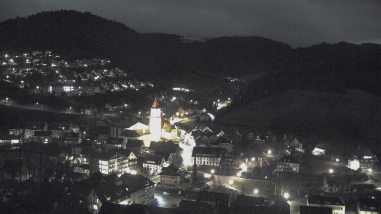 Dieses Bild zeigt eine Webcam-Aufnahme von Ottenhöfen, aufgenommen am Freitag, den 30.01.2026 um 22:00 Uhr