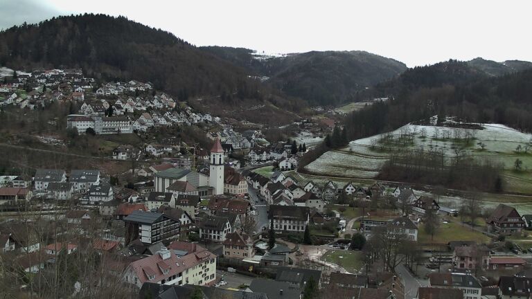 Dieses Bild zeigt eine Webcam-Aufnahme von Ottenhöfen, aufgenommen am Freitag, den 09.01.2026 um 11:40 Uhr