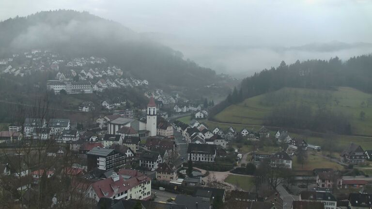 Dieses Bild zeigt eine Webcam-Aufnahme von Ottenhöfen, aufgenommen am Sonntag, den 01.02.2026 um 08:10 Uhr