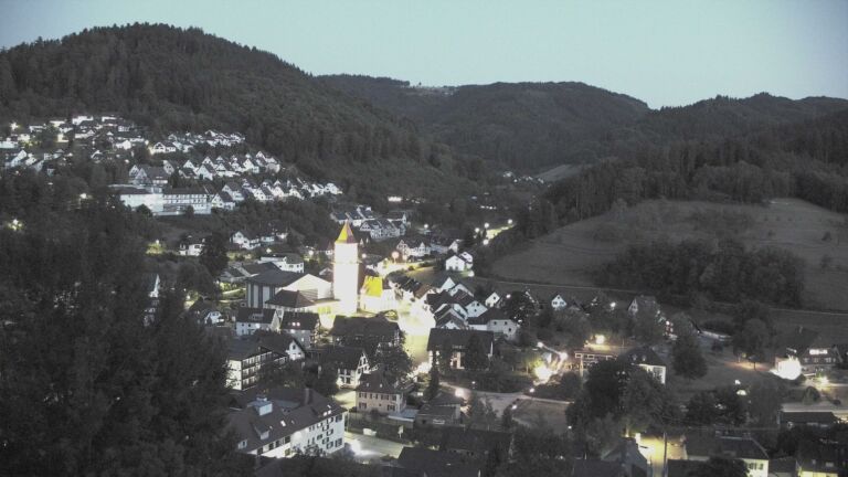 Dieses Bild zeigt eine Webcam-Aufnahme von Ottenhöfen, aufgenommen am Dienstag, den 11.08.2026 um 21:30 Uhr