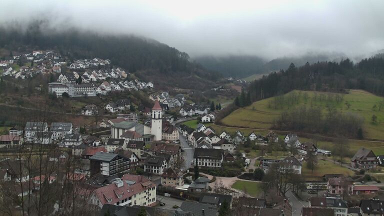 Dieses Bild zeigt eine Webcam-Aufnahme von Ottenhöfen, aufgenommen am Samstag, den 14.02.2026 um 14:20 Uhr