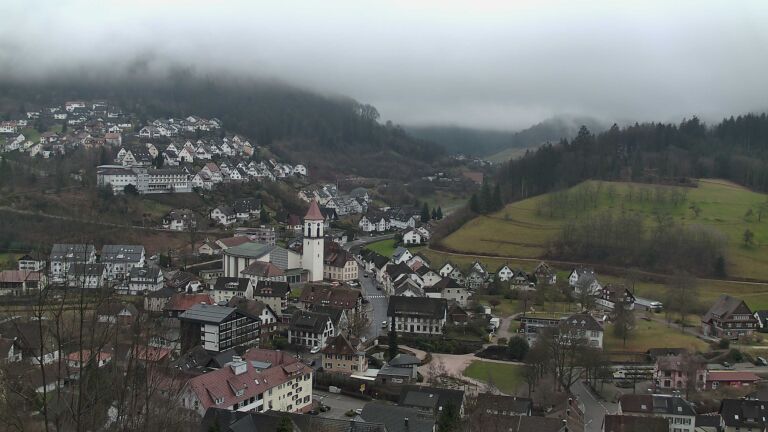 Dieses Bild zeigt eine Webcam-Aufnahme von Ottenhöfen, aufgenommen am Samstag, den 14.02.2026 um 14:50 Uhr