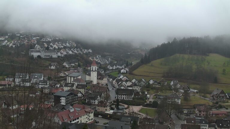 Dieses Bild zeigt eine Webcam-Aufnahme von Ottenhöfen, aufgenommen am Samstag, den 14.02.2026 um 09:00 Uhr