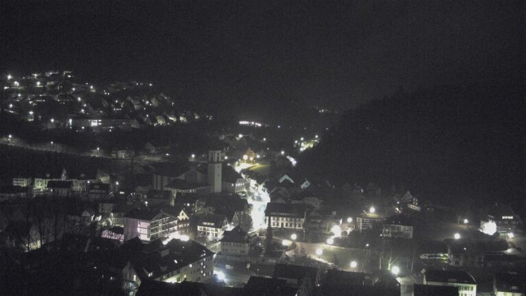 Dieses Bild zeigt eine Webcam-Aufnahme von Ottenhöfen, aufgenommen am Samstag, den 14.02.2026 um 23:00 Uhr