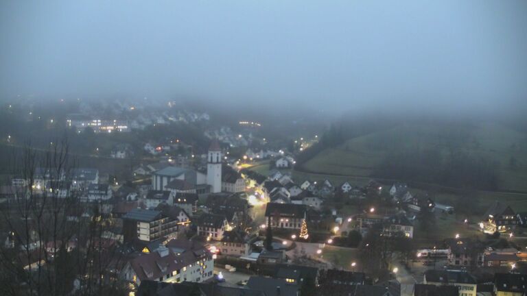 Dieses Bild zeigt eine Webcam-Aufnahme von Ottenhöfen, aufgenommen am Montag, den 22.12.2025 um 07:50 Uhr