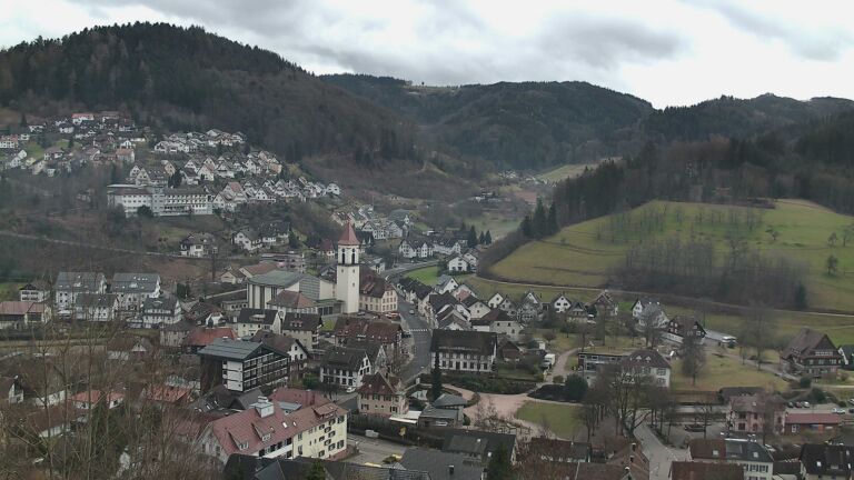 Dieses Bild zeigt eine Webcam-Aufnahme von Ottenhöfen, aufgenommen am Sonntag, den 01.02.2026 um 13:10 Uhr