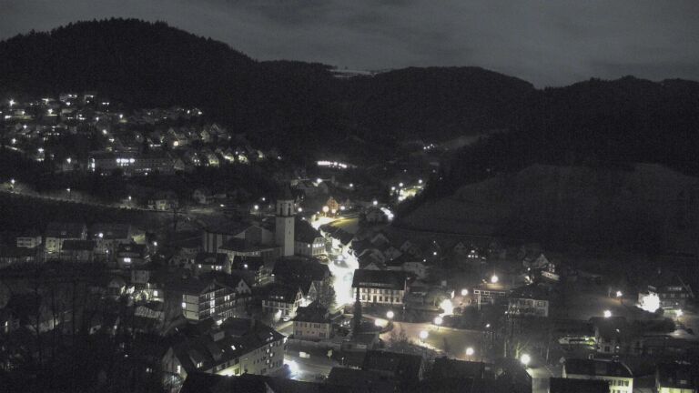 Dieses Bild zeigt eine Webcam-Aufnahme von Ottenhöfen, aufgenommen am Freitag, den 30.01.2026 um 23:30 Uhr