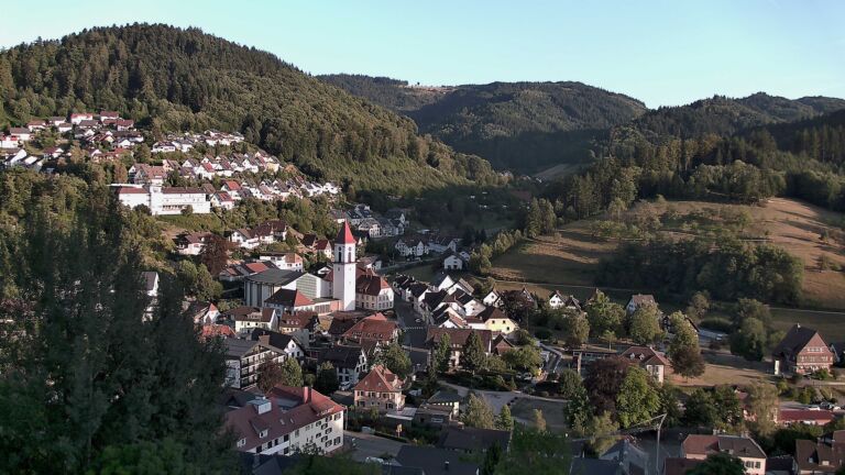 Dieses Bild zeigt eine Webcam-Aufnahme von Ottenhöfen, aufgenommen am Samstag, den 08.08.2026 um 19:50 Uhr