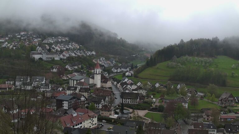 Dieses Bild zeigt eine Webcam-Aufnahme von Ottenhöfen, aufgenommen am Montag, den 13.04.2026 um 08:10 Uhr