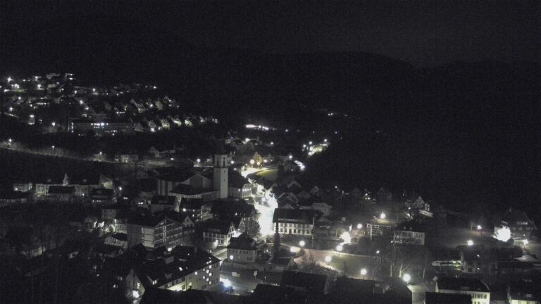 Dieses Bild zeigt eine Webcam-Aufnahme von Ottenhöfen, aufgenommen am Freitag, den 13.02.2026 um 23:30 Uhr