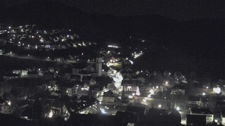 Dieses Bild zeigt eine Webcam-Aufnahme von Ottenhöfen, aufgenommen am Freitag, den 19.12.2025 um 00:00 Uhr