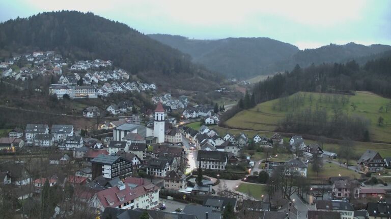 Dieses Bild zeigt eine Webcam-Aufnahme von Ottenhöfen, aufgenommen am Donnerstag, den 12.02.2026 um 07:30 Uhr