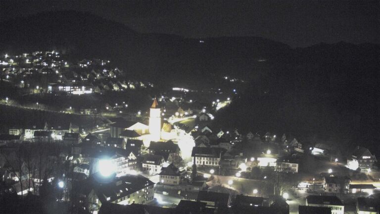 Dieses Bild zeigt eine Webcam-Aufnahme von Ottenhöfen, aufgenommen am Montag, den 09.02.2026 um 19:30 Uhr