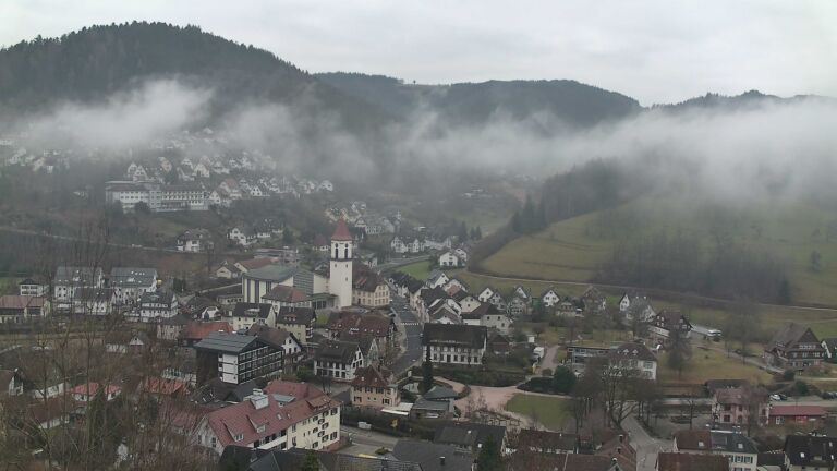 Dieses Bild zeigt eine Webcam-Aufnahme von Ottenhöfen, aufgenommen am Montag, den 09.02.2026 um 11:00 Uhr