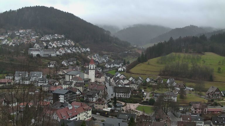 Dieses Bild zeigt eine Webcam-Aufnahme von Ottenhöfen, aufgenommen am Samstag, den 21.02.2026 um 13:40 Uhr