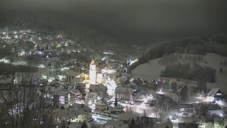 Dieses Bild zeigt eine Webcam-Aufnahme von Ottenhöfen, aufgenommen am Samstag, den 10.01.2026 um 20:10 Uhr
